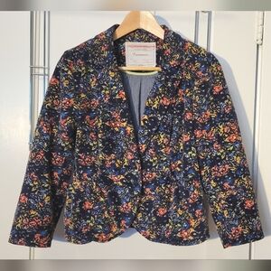 Cartonnier Anthropologie Floral Corduroy Blazer - Size 4